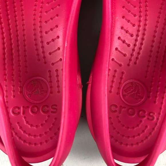 Crocs Women's Size 8 Jayna Pink Closed Toe Cutout Slingback Casual Flats - Picture 12 of 12